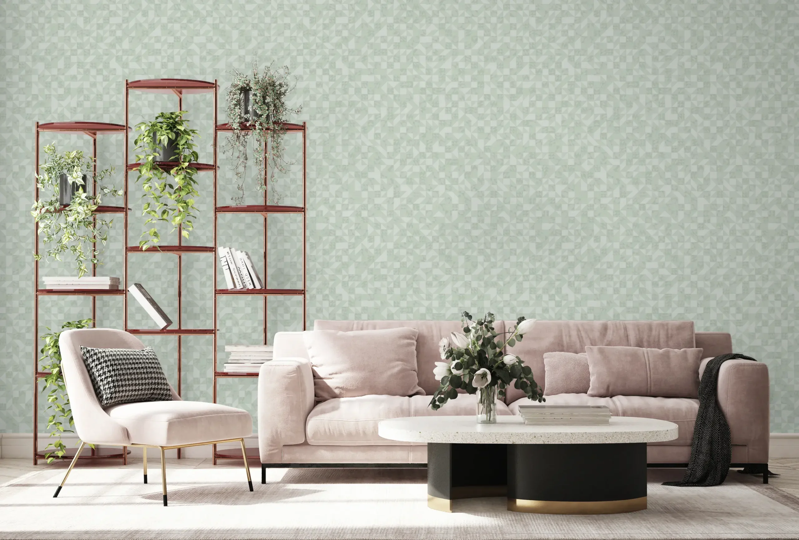 Green Embossed Wallpaper – Natural Serenity (24106-5)